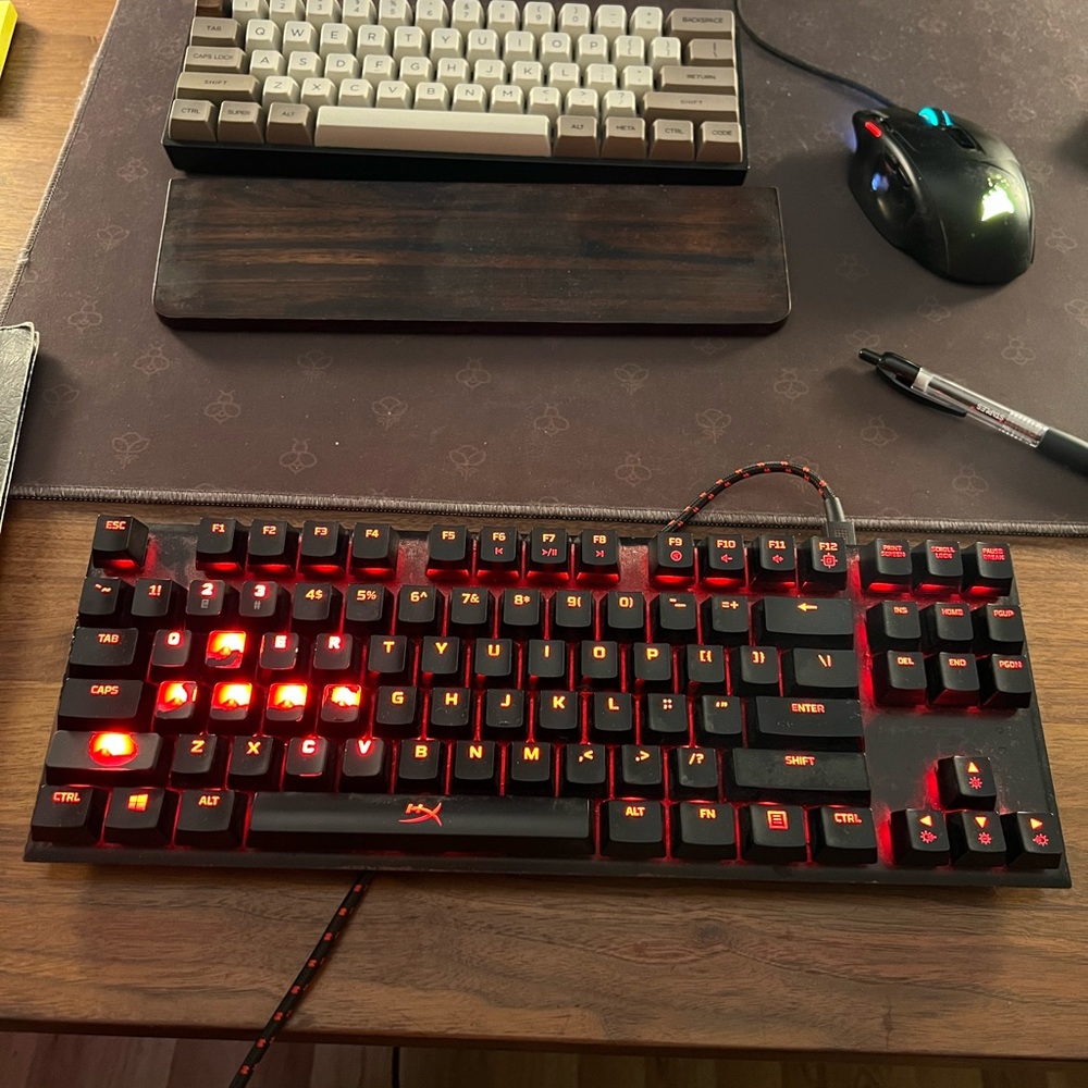 HyperX Mechanical Gaming Keyboard Cherry MX Red Quiet Switches Very Worn Out!